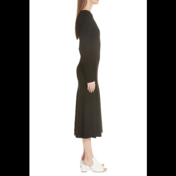 Jason Wu Grey long sleeve black wool midi dress - Picture 4 of 13